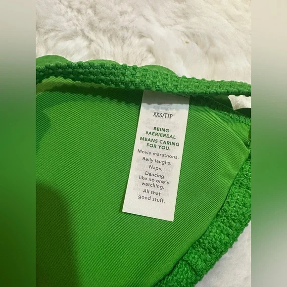 NWT Aerie Waffle Scalloped String Triangle Bikini Top - Picture 5 of 6